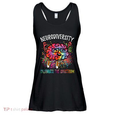Autism Awareness Neurodiversity Celebrate The Spectrum Brain Ladies Essential Flowy Tank