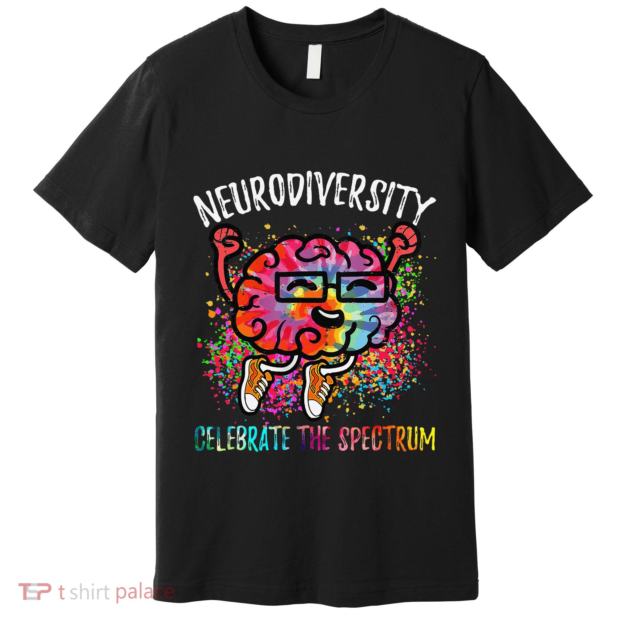Autism Awareness Neurodiversity Celebrate The Spectrum Brain Premium T-Shirt