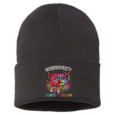 Autism Awareness Neurodiversity Celebrate The Spectrum Brain Sustainable Knit Beanie