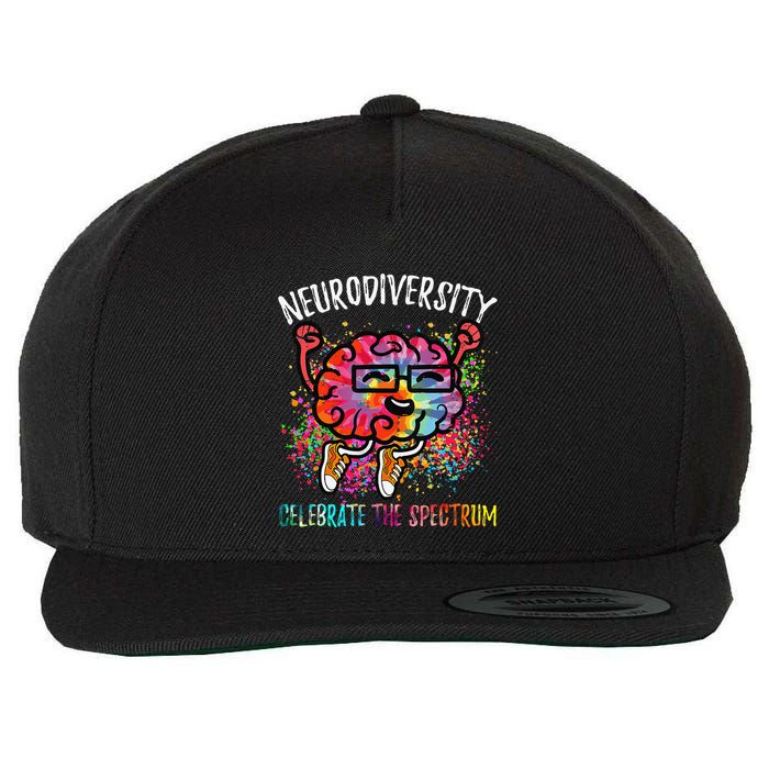 Autism Awareness Neurodiversity Celebrate The Spectrum Brain Wool Snapback Cap