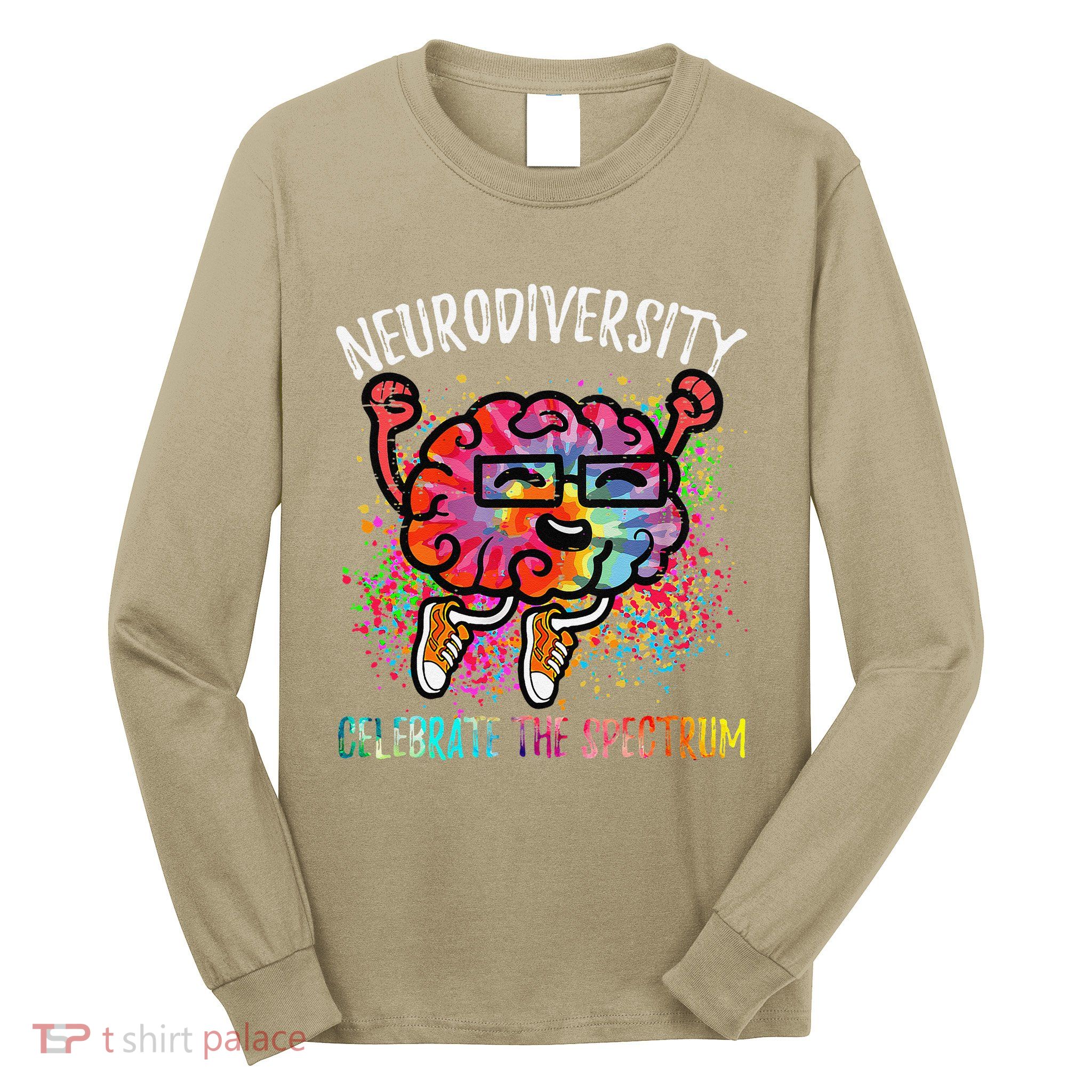 Autism Awareness Neurodiversity Celebrate The Spectrum Brain Long Sleeve Shirt