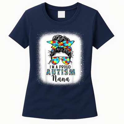 Autism Awareness Nana Supporting I'm A Proud Autism Nana Womens T-Shirt