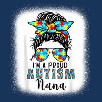 Autism Awareness Nana Supporting I'm A Proud Autism Nana Short Acrylic Beanie