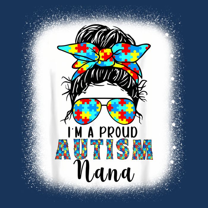 Autism Awareness Nana Supporting I'm A Proud Autism Nana Short Acrylic Beanie