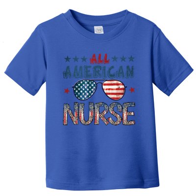 All American Nurse 4th Of July Nursing Stethoscope Heartbeat Gift Toddler T-Shirt