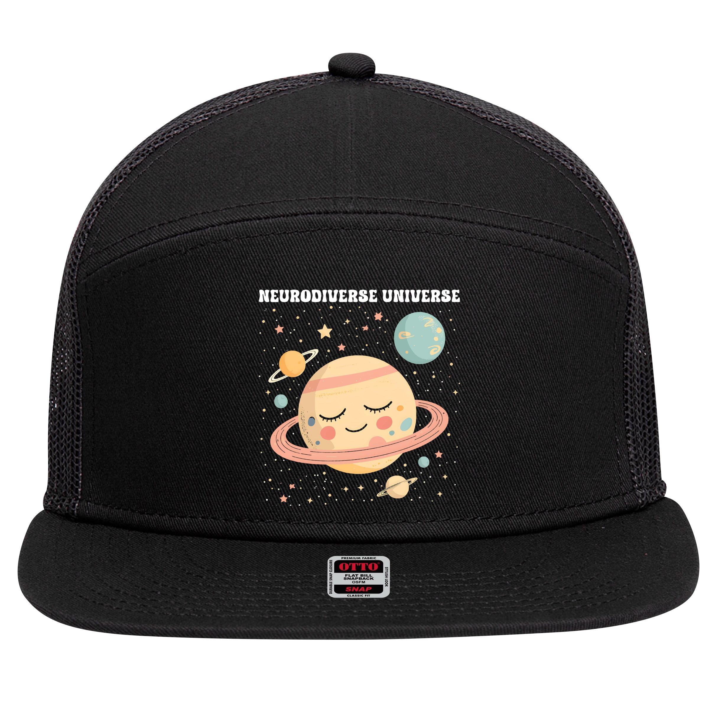 Autism Awareness Neurodiverse 7 Panel Mesh Trucker Snapback Hat