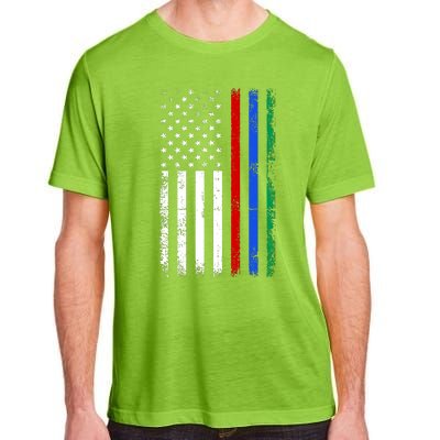 AnAmericanFlagWithMilitary,PoliceAndFirefighterStripesDesign Adult ChromaSoft Performance T-Shirt