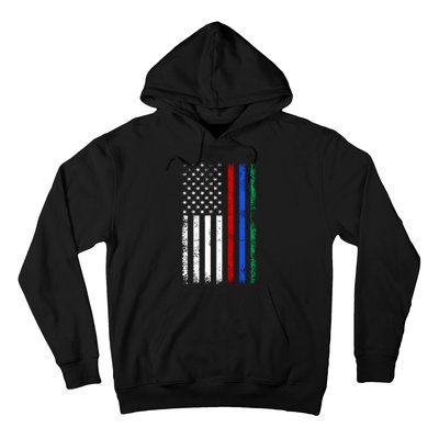 AnAmericanFlagWithMilitary,PoliceAndFirefighterStripesDesign Hoodie