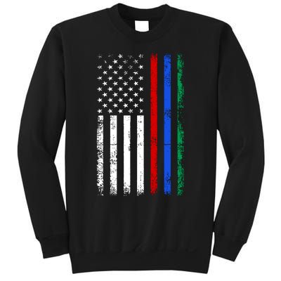 AnAmericanFlagWithMilitary,PoliceAndFirefighterStripesDesign Sweatshirt