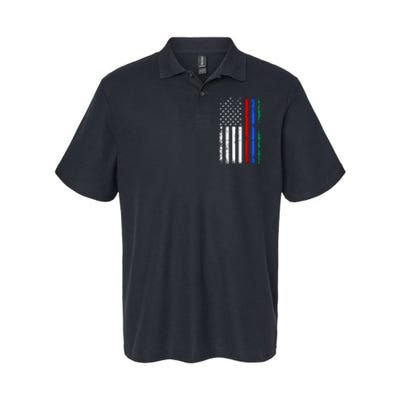 AnAmericanFlagWithMilitary,PoliceAndFirefighterStripesDesign Softstyle Adult Sport Polo