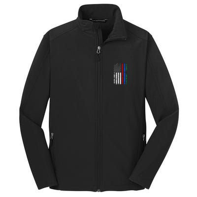 AnAmericanFlagWithMilitary,PoliceAndFirefighterStripesDesign Core Soft Shell Jacket