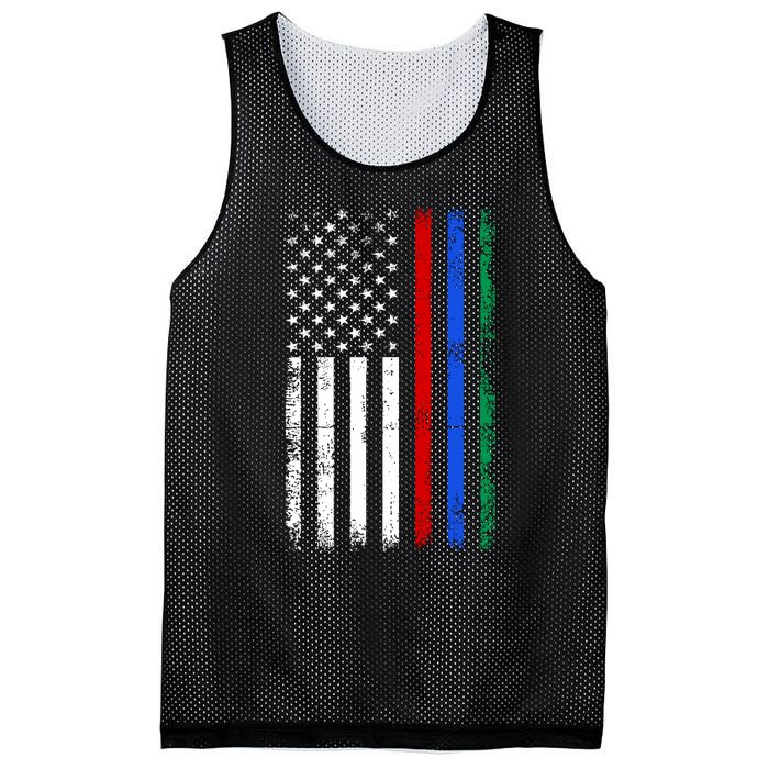 AnAmericanFlagWithMilitary,PoliceAndFirefighterStripesDesign Mesh Reversible Basketball Jersey Tank