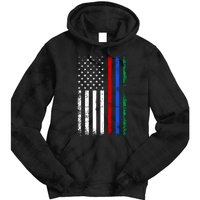 AnAmericanFlagWithMilitary,PoliceAndFirefighterStripesDesign Tie Dye Hoodie