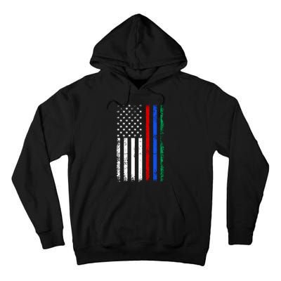 AnAmericanFlagWithMilitary,PoliceAndFirefighterStripesDesign Tall Hoodie