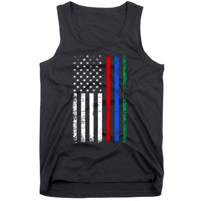 AnAmericanFlagWithMilitary,PoliceAndFirefighterStripesDesign Tank Top