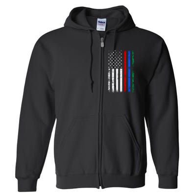 AnAmericanFlagWithMilitary,PoliceAndFirefighterStripesDesign Full Zip Hoodie