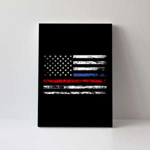 AnAmericanFlagWithPoliceAndFirefighterStripesDesign Canvas