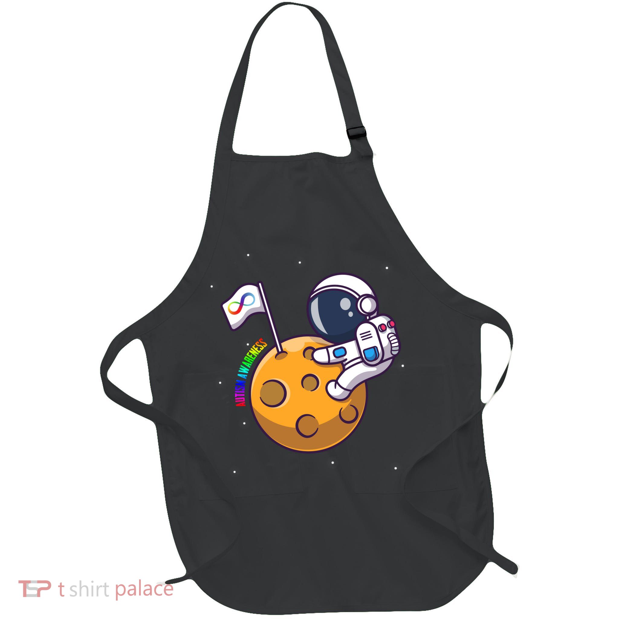 Autism Awareness Neurodiversity Astronaut Full-Length Apron With Pockets