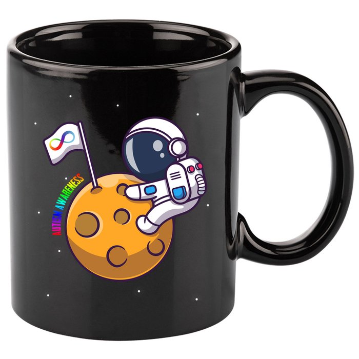 Autism Awareness Neurodiversity Astronaut 11oz C Handle Ceramic Mug