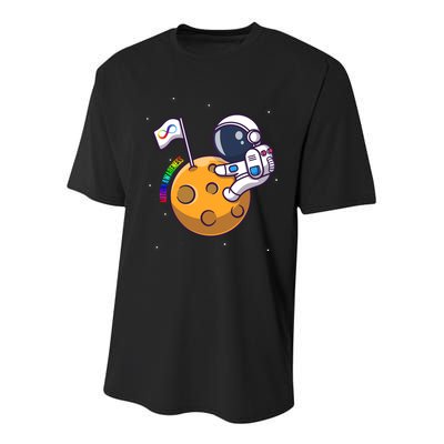 Autism Awareness Neurodiversity Astronaut Youth Performance Sprint T-Shirt