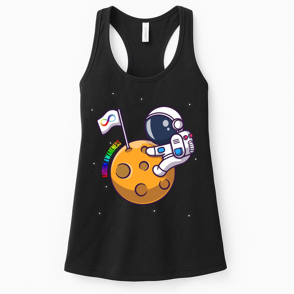 Autism Awareness Neurodiversity Astronaut Womens Tank Top