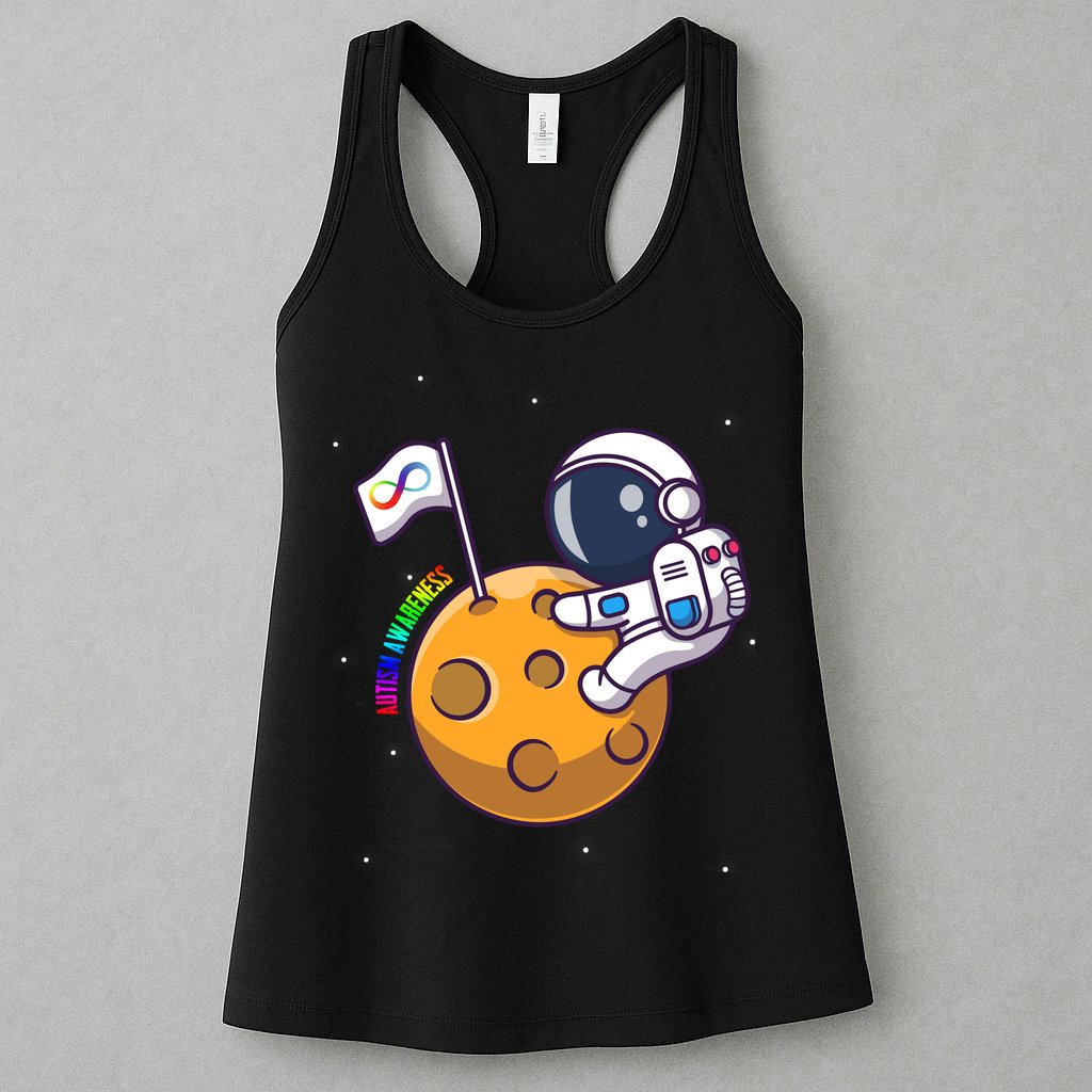 Autism Awareness Neurodiversity Astronaut Womens Tank Top
