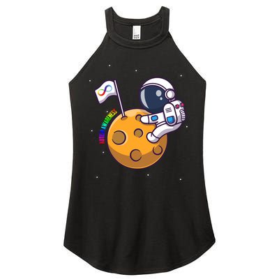 Autism Awareness Neurodiversity Astronaut Women's Perfect Tri Rocker Tank