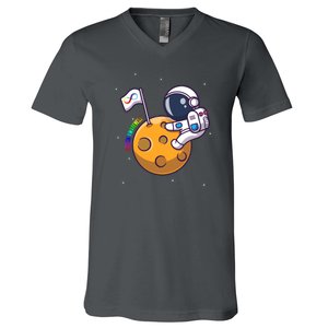 Autism Awareness Neurodiversity Astronaut V-Neck T-Shirt