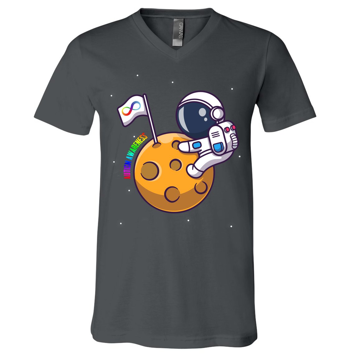 Autism Awareness Neurodiversity Astronaut V-Neck T-Shirt
