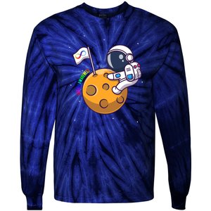 Autism Awareness Neurodiversity Astronaut Tie-Dye Long Sleeve Shirt