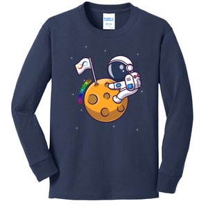 Autism Awareness Neurodiversity Astronaut Kids Long Sleeve Shirt