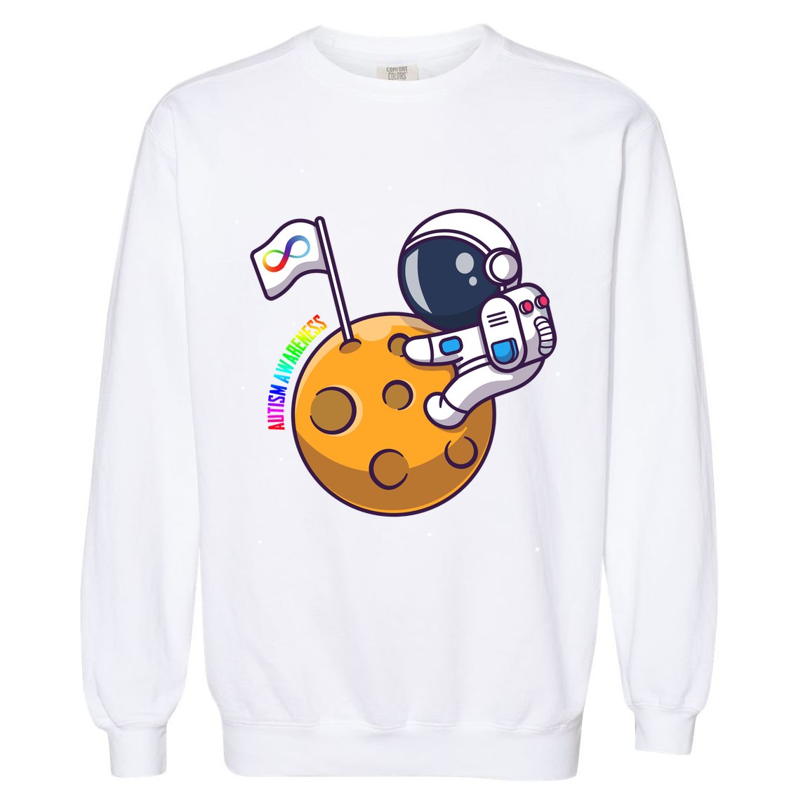 Autism Awareness Neurodiversity Astronaut Garment-Dyed Sweatshirt