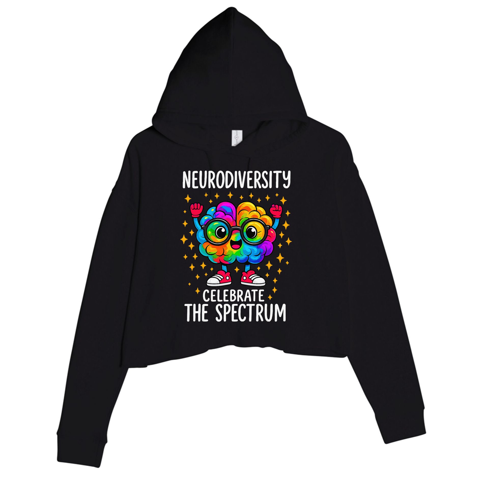 Autism Awareness Neurodiversity Celebrate The Spectrum Crop Fleece Hoodie