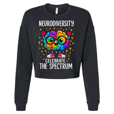 Autism Awareness Neurodiversity Celebrate The Spectrum Cropped Pullover Crew