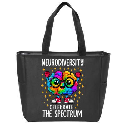Autism Awareness Neurodiversity Celebrate The Spectrum Zip Tote Bag