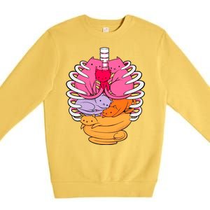 Aanatomicat Cat Chest Skeleton Premium Crewneck Sweatshirt