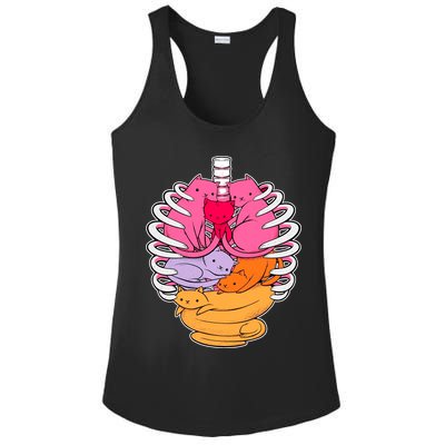 Aanatomicat Cat Chest Skeleton Ladies PosiCharge Competitor Racerback Tank