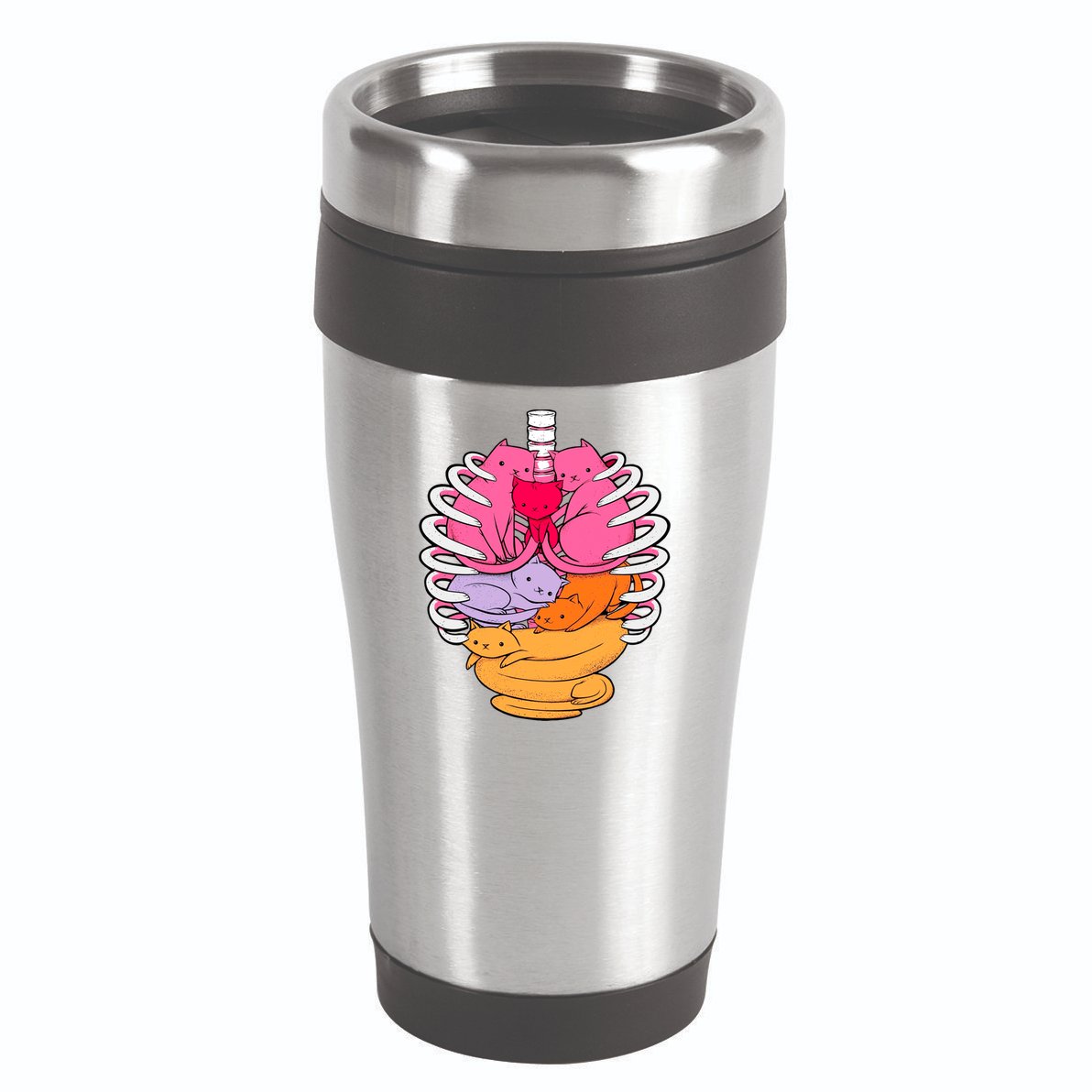Aanatomicat Cat Chest Skeleton 16oz Travel Tumbler