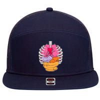 Aanatomicat Cat Chest Skeleton 7 Panel Mesh Trucker Snapback Hat