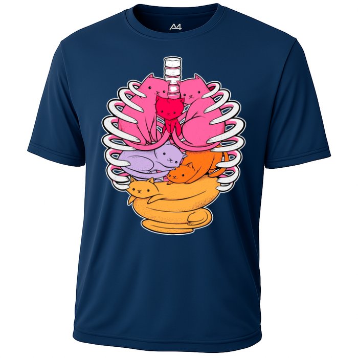 Aanatomicat Cat Chest Skeleton Cooling Performance Crew T-Shirt