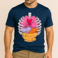 Aanatomicat Cat Chest Skeleton Cooling Performance Crew T-Shirt