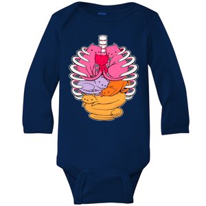 Aanatomicat Cat Chest Skeleton Baby Long Sleeve Bodysuit