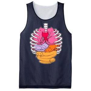 Aanatomicat Cat Chest Skeleton Mesh Reversible Basketball Jersey Tank