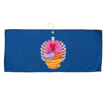 Aanatomicat Cat Chest Skeleton Large Microfiber Waffle Golf Towel