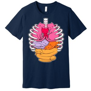 Aanatomicat Cat Chest Skeleton Premium T-Shirt