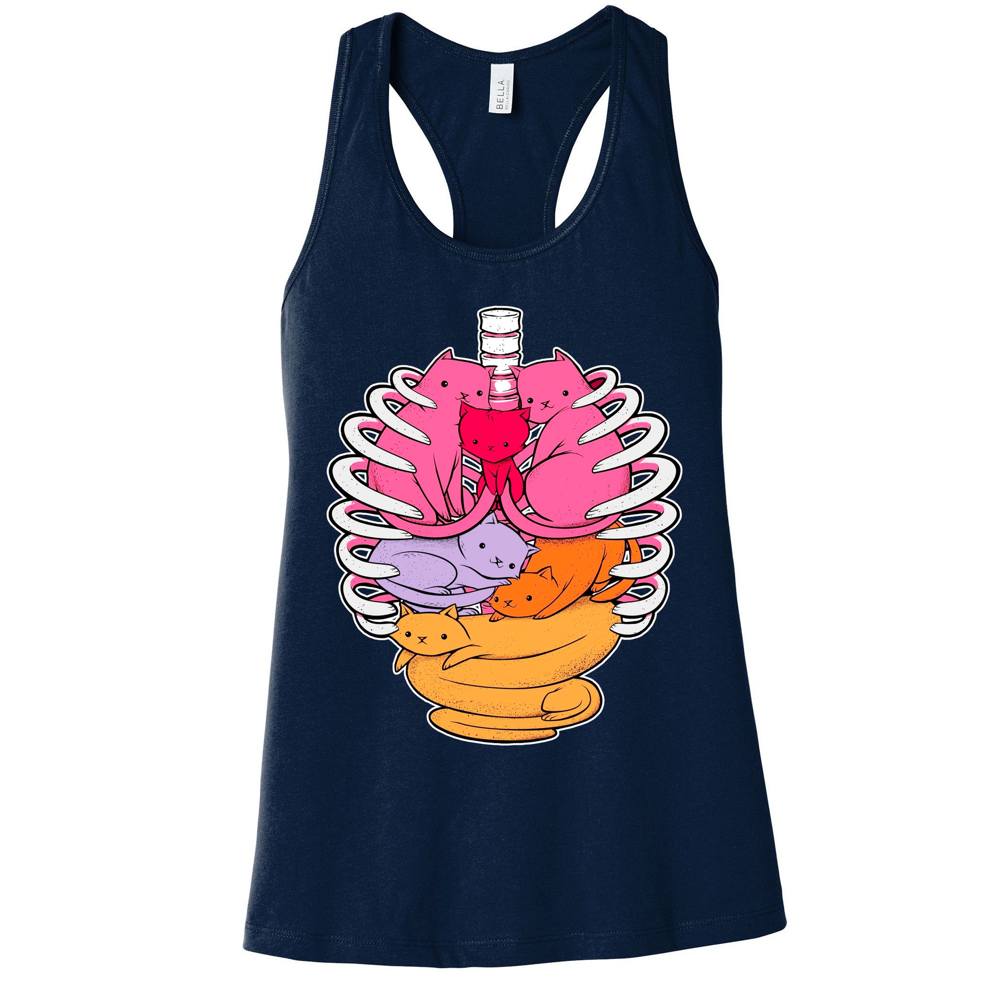 Aanatomicat Cat Chest Skeleton Womens Tank Top