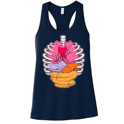 Aanatomicat Cat Chest Skeleton Women's Racerback Tank