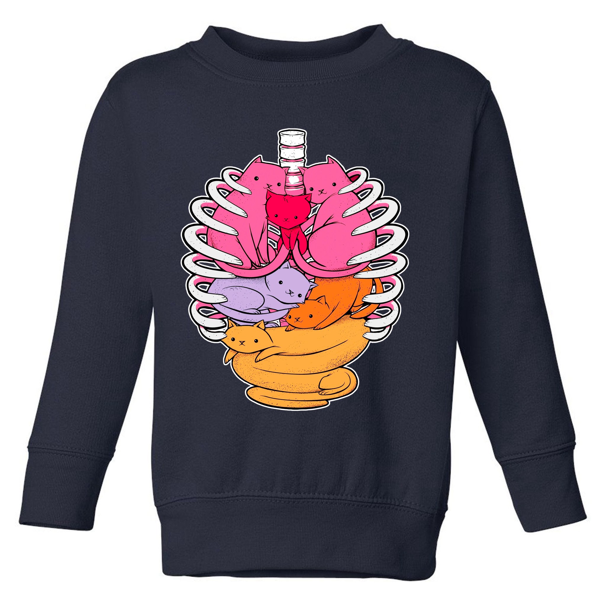 Aanatomicat Cat Chest Skeleton Toddler Sweatshirt