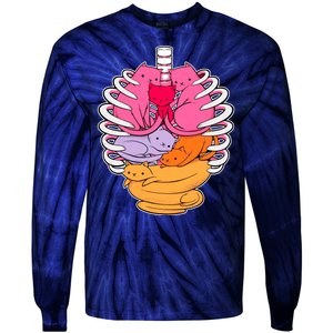 Aanatomicat Cat Chest Skeleton Tie-Dye Long Sleeve Shirt