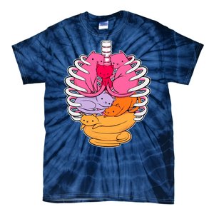 Aanatomicat Cat Chest Skeleton Tie-Dye T-Shirt